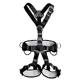 Full Body Adult Safety Harness Outdoor Rock Climbing Momentum Harness for Mountaineering Outward Band Expanding Trainin Caving Rock Climbing Rappelling Equip Black