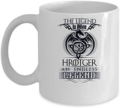 HROTGER Coffee Mug - Personalized Name Mugs Gift for HROTGER Him, Her, Adult - On Chritmas Day, Thank's Giving, Birthday - The Legend Is Alive HROTGER 11 Oz Funny White Mugs