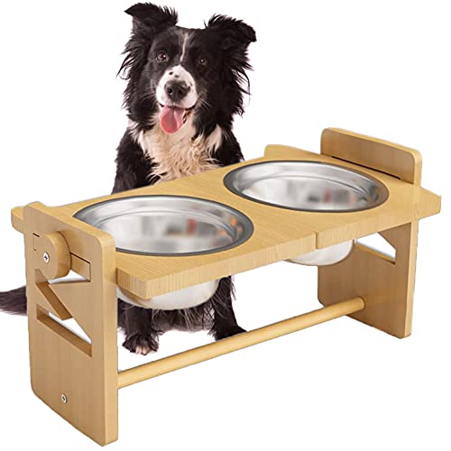 Raised Elevated Dog Bowls for Large and Medium Dogs, 4 Adjustable