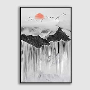 Framed Canvas Home Artwork Decoration Abstract Scenery Canvas Wall Art for Living Room, Bedroom - 16x24 inches