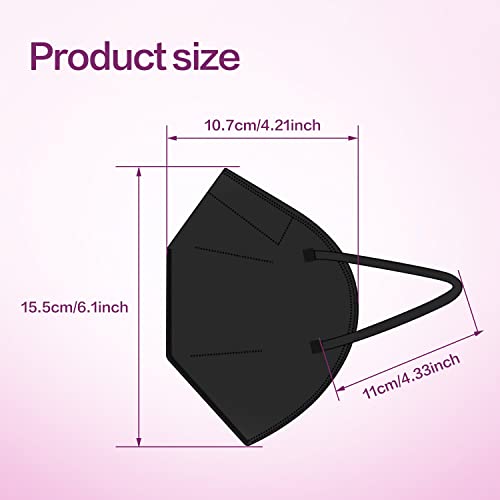 Miuphro KN95 Face Mask 50 Pack, Disposable Respirator Masks, 5 Layer