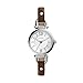 Fossil Women's Mini Georgia Quartz Stainless Steel and Leather Casual Watch, Color: Silver, Brown (Model: ES3861)