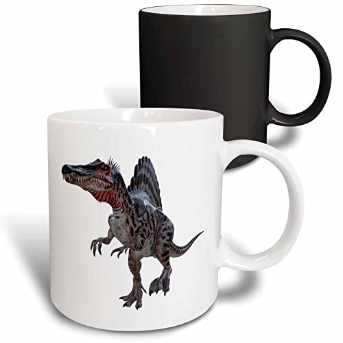 3dRose Gone Letters with Graphic with Fishing Boat and Tuna Mug, 11 oz, Black/W…