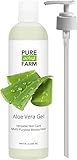Aloe Vera Gel - Great For Face, Hair, Sunburn - Large 12oz Bottle