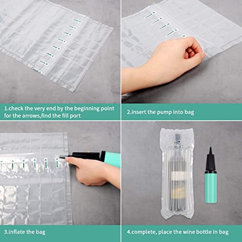 Wine Bottle Protector 50 Packs Inflatable Wine Travel Bags for Luggage