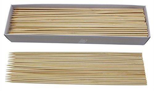 Astick Wood 100% Natural Bamboo Skewers BBQ Picks Sticks For Shish Kabobs,Appetizers,Marshmallow S'mores Roasting,set Of 100,10