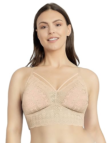 Parfait Lingerie, Bralette di Pizzo Imbottita Senza Ferretto, Nudo,6G