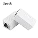 Ethernet RJ45 Adapter (2Pack) - XINCA Shielded in Line RJ45 Coupler for Cat7 Cat6 Cat5e Ethernet Cable Extender Connector - Female to Female (White - 2Pack)