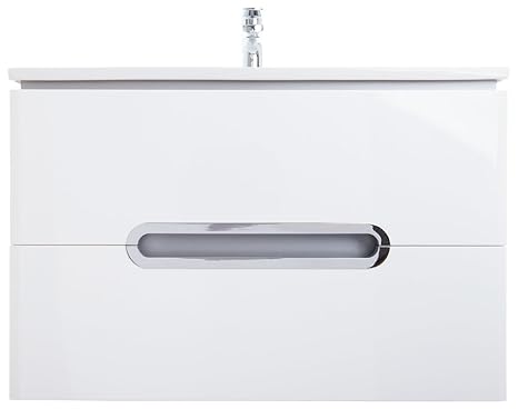 Waschplatz Badmöbel Set mit 2 Auszügen | Maße: 65 cm x 55 cm x 45 cm