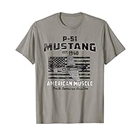 P-51 Mustang WWII Airplane American Muscle Vintage T-shirt