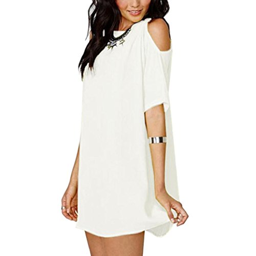 UONQD Woman blouses for women blouse chiffon polka dot peasant sleeveless lace white floral sexy red ruffle girls saree elegant short sleeve peplum silk dirndl (X-Large,White) - Thumbnail 7