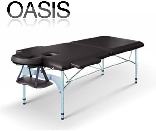 Oasis Elite Professional Aluminum Portable Folding Massage Table w/Bonuses - Charcoal Black