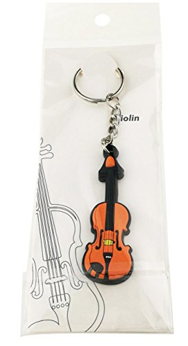 Creative Bright Color Musical Instrument Keychain Key Ring Figure For Gift Decoration (Violin)