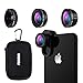 FEGEGO Phone Camera Lens Kit,0.65X Wide Angle Lens+ 230° Fisheye Lens + 15X Macro Lens,Clip-On Lenses for iPhone XR/XS/XS MAX/X/ 8 7 6 Plus, Samsung Smartphones