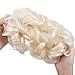 REECHO Thick 2PCS Updo Messy Hair Bun Curly Wavy Ponytail Extensions Hairpieces Hair Scrunchies for Women Girls Color White Blonde