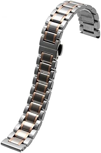 MSTRE BXG8 Stainless Steel Link Wrist Watch Band Kit Bracelet Strap Replacement Butterfly Buckle Clasp For Longines Master/Seagull/Fiyta Watches (20mm, jianmei)