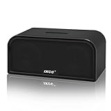 Bluetooth Speaker, iXCC Portable Wireless Dual-Driver Bluetooth 4.0 Stereo Speaker with Enhanced HD Bass, Built-in Mic and Aux Input Jack - Black