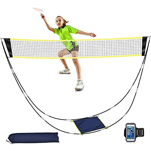 Portable Badminton Net Set with Stand and Carry Bag, Indoor/Outdoor