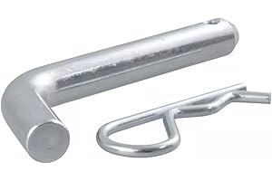 Trailer Hitch Pin Lock 5/8 Inch for 2-Inch Receiver Towing Accessories - Zinc Coated Steel with Bent Handle & Clip, Fits 2x2 