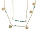 Fancymix Multilayer Chain Exquisite Sequins Necklace Turquoise Beads Boho with Feather Pendant