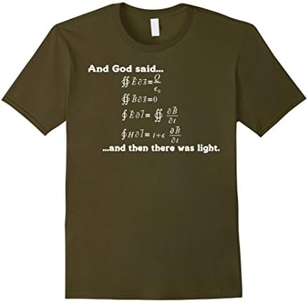 Men's And God Said (Maxwell's equations) shirt Large Olive