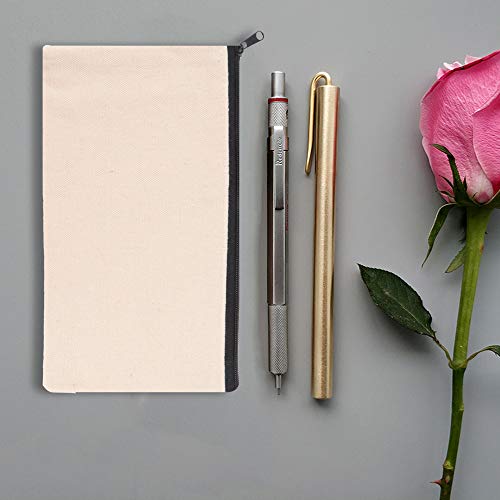 SUBANG 16 Pieces Blank DIY Craft Bags,Canvas Zipper Bag,Bill Bag,Makeup Bag,Pencil Case,Coin Cash Purse,8.27 x 4 Inches - Thumbnail 5