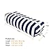 JEMIA Single Compartments Collection 1 Independent Zipper Chambers with Handle Strap Carrying Case (Blue White Stripes, Canvas, Medium)
