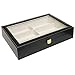 Luxurious Black Eyeglasses/Sunglasses Storage Organizer Display Case Box w/Leatherette Trim - MyGift