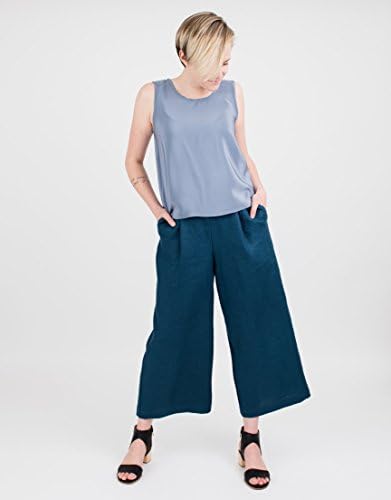Women's Blue Linen Culottes