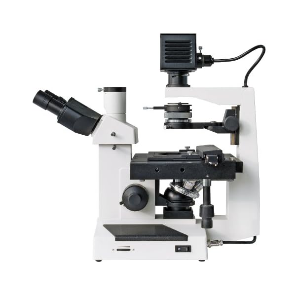 Bresser professionelles inverses, trinokulares Mikroskop Science IVM-401, 100x-400x Vergrößerung, planachr. Objektive, großer Kreuztisch für Objektträger oder Petrischalen, inkl. Kameratubus – Bild 3