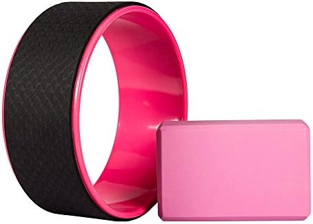 Witlucky Yoga Wheel for Stretching (Black &amp; Pink)