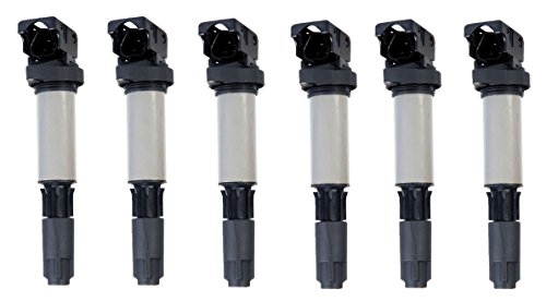 Pack of 6 Ignition Coils for BMW X3 X5 Z3 Z4 Mini Copper E46 325i 325Ci 325xi 330i 330Ci 330xi 525i 530i E39 E53 E60 E63 B322 2.5L 3.0L 3.2L L6 L8 Compatible with C1404