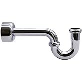 Westbrass A400-1-26 1-1/2" OD 17 gauge P-Trap with High Box Flange, Polished Chrome