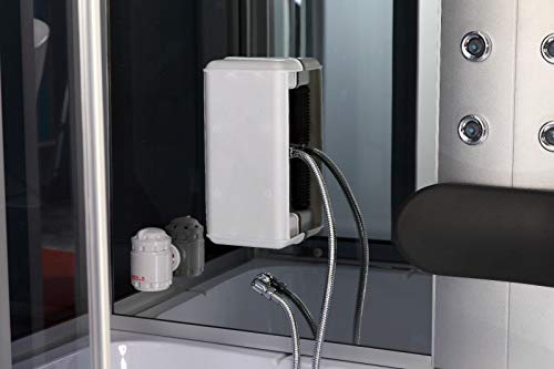 58" x 33" Soaking Base Steam Shower Enclosure with Lights, FM Radio, Hand shower, Back Massage Jets, Foot Massager - Thumbnail 3