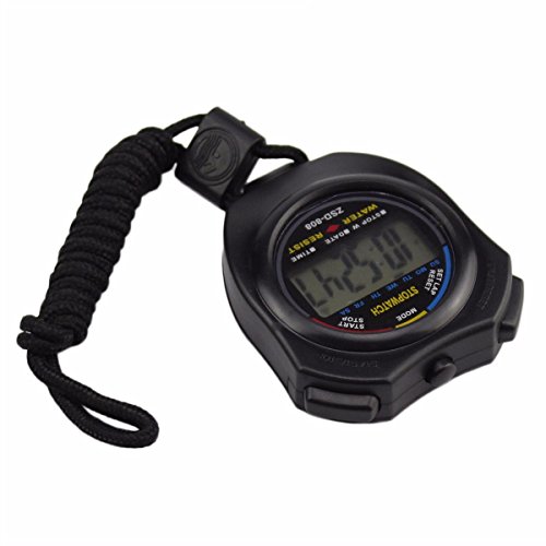 Muranba 2019! Waterproof Digital LCD Stopwatch Chronograph Timer Counter Sports Alarm Silver