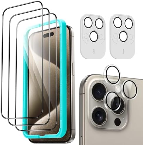 ESR for iPhone 15 Pro Max Screen Protector Set, Tempered-Glass