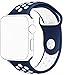 SELLERS360 Soft Durable Nike + Sport Replacement Wrist Strap for iWatch Series 1 Series 2 Apple watch band (Navy Blue/White 42mm M/L)