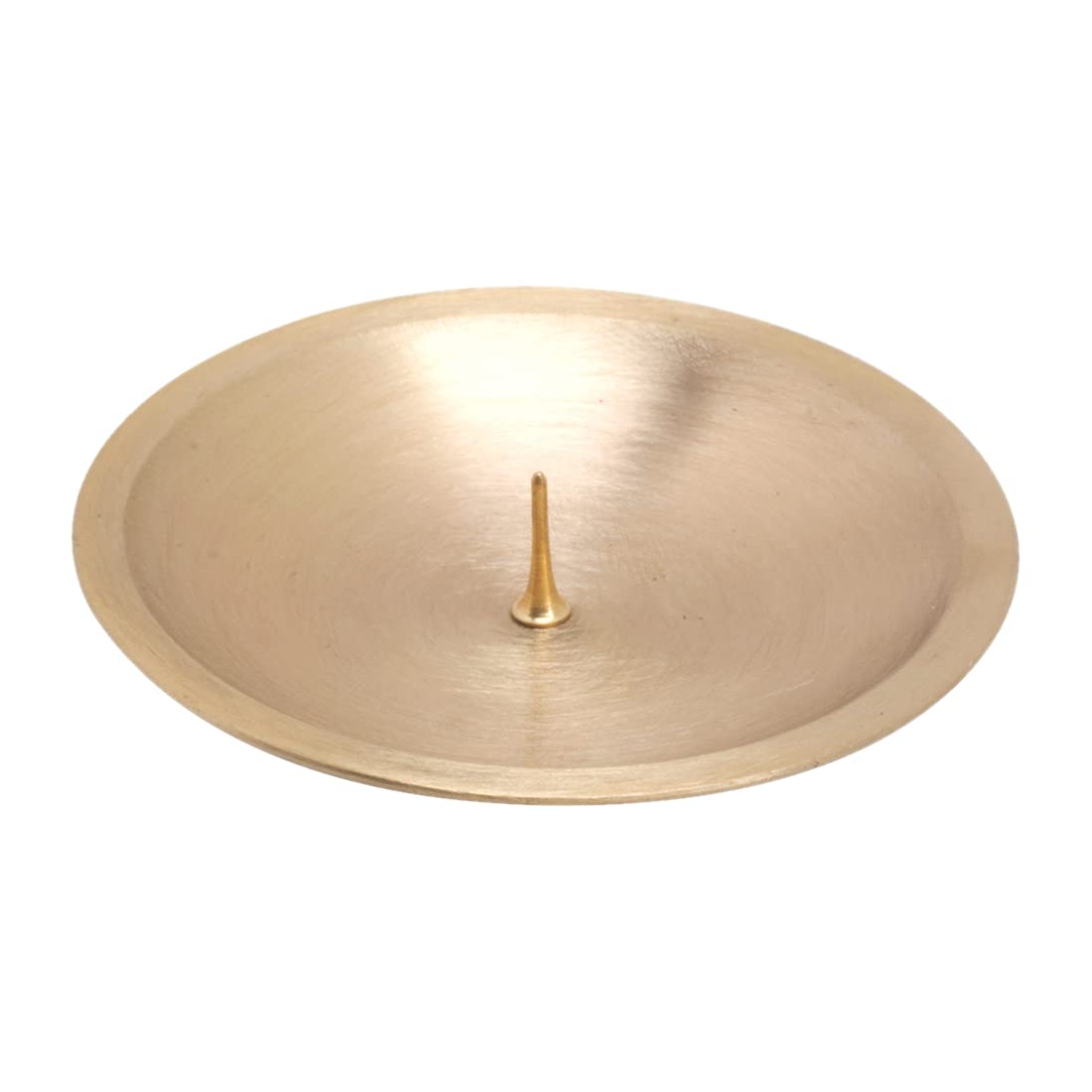 NKlaus Candle plate with spike Ø8cm brass gold matt Candle coaster Candle holder 10565