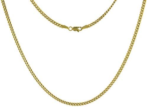 ソリッド14kゴールド 2 7mm マイアミキューバリンクチェーンネックレス メンズレディース 26インチ