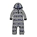 Burt's Bees Baby Baby Boy's Romper Jumpsuit, 100% Organic Cotton One-Piece Coverall, Heather Grey Hooded Camo Stripe, 18 Months