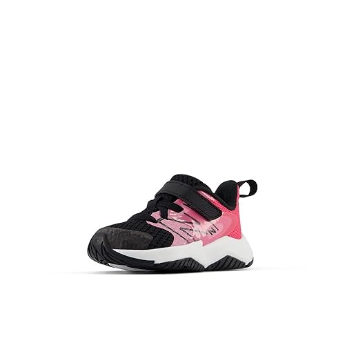 New Balance YTRAVAS2 Running Shoe, Signal Pink/Black, 5.5 X-Wide US Unisex Big_Kid