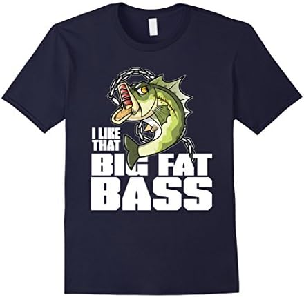 Mens Bass Fishing big fat bass bass tournament tee shirt Large Navy