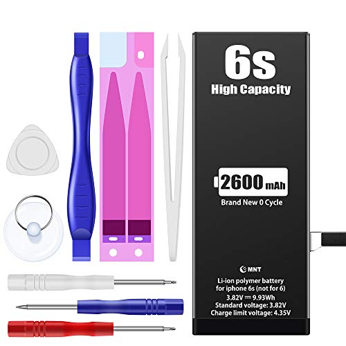 Photo 1 of 2600mAh Battery Compatible with iPhone 6s- EMNT High Capacity A1633/A1688/A1700 Battery Replacement ?2020 New Version? with Repair Tool Kits and Instructions?2 Years Warranty?