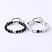 MAOCEN Distance Relationship Bracelet for Lover-2pcs Black Lava Rock & White Howlite Stone 8mm Beads (Braided)