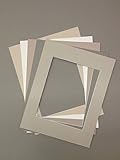 Pack of 10 11x14 Picture Mats, 5 Beige Colors, with White Core Bevel Cut for 8x12 Pictures