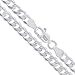Men's 6.7mm Solid .925 Sterling Silver Flat Curb Chain Link Italy Necklace 20