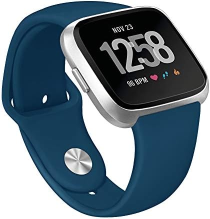 Pedfsy Band Compatible Fit bit Versa, Soft Silicone Strap Replacement Sport Wristband Bracelet for Fit bit Versa Watch, Large Small