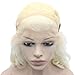 Mxangel Long Wavy Celebrity Half Hand Tied Synthetic Lace Front Light Blond Natural Wig