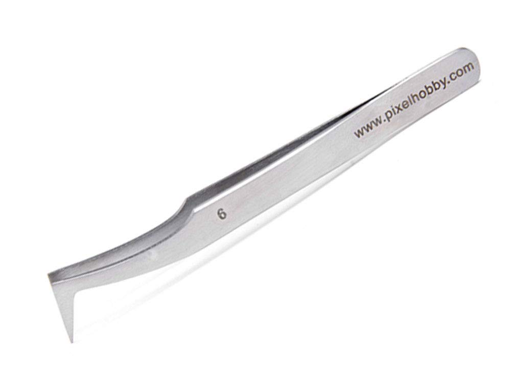 Pixel P20009-7 Tweezers for the Popular Pixel Hobby Metal with Angled Tip Approx. 11 cm Long for setting the Pixel Stones