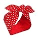 Sea Team Cotton Headband Bows Red with White Polka Dots Double Wide Headwrap Cotton Head Band (36.6